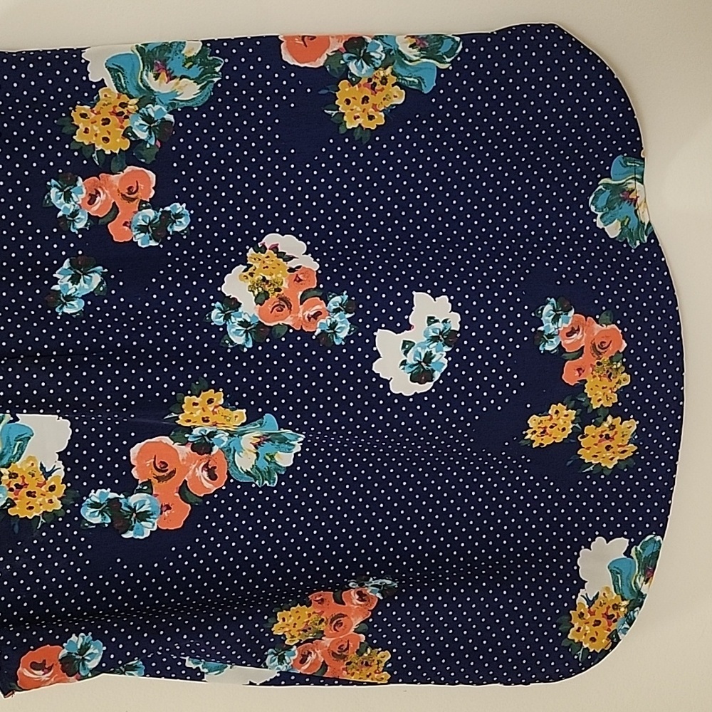 Modcloth Navy  Blue Floral V Neck  Tunic Sleeveless Cottagecore Top size  Medium - Picture 12 of 14